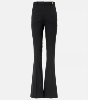 High-rise wool-blend flared pants